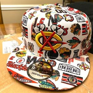 RARE Blackhawks New Era Hat — bedard & Faligno